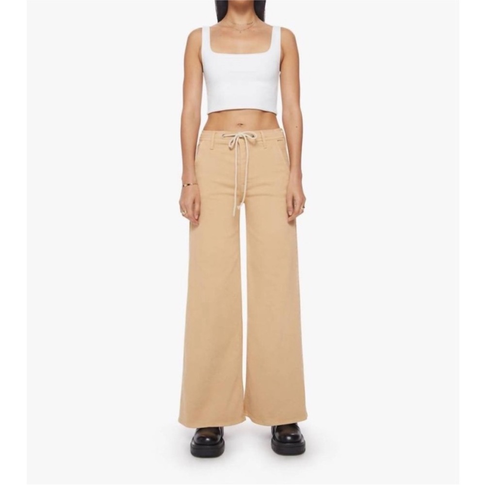 MOTHER Women's Tan Wide-Leg Jeans - Picture 2 of 12